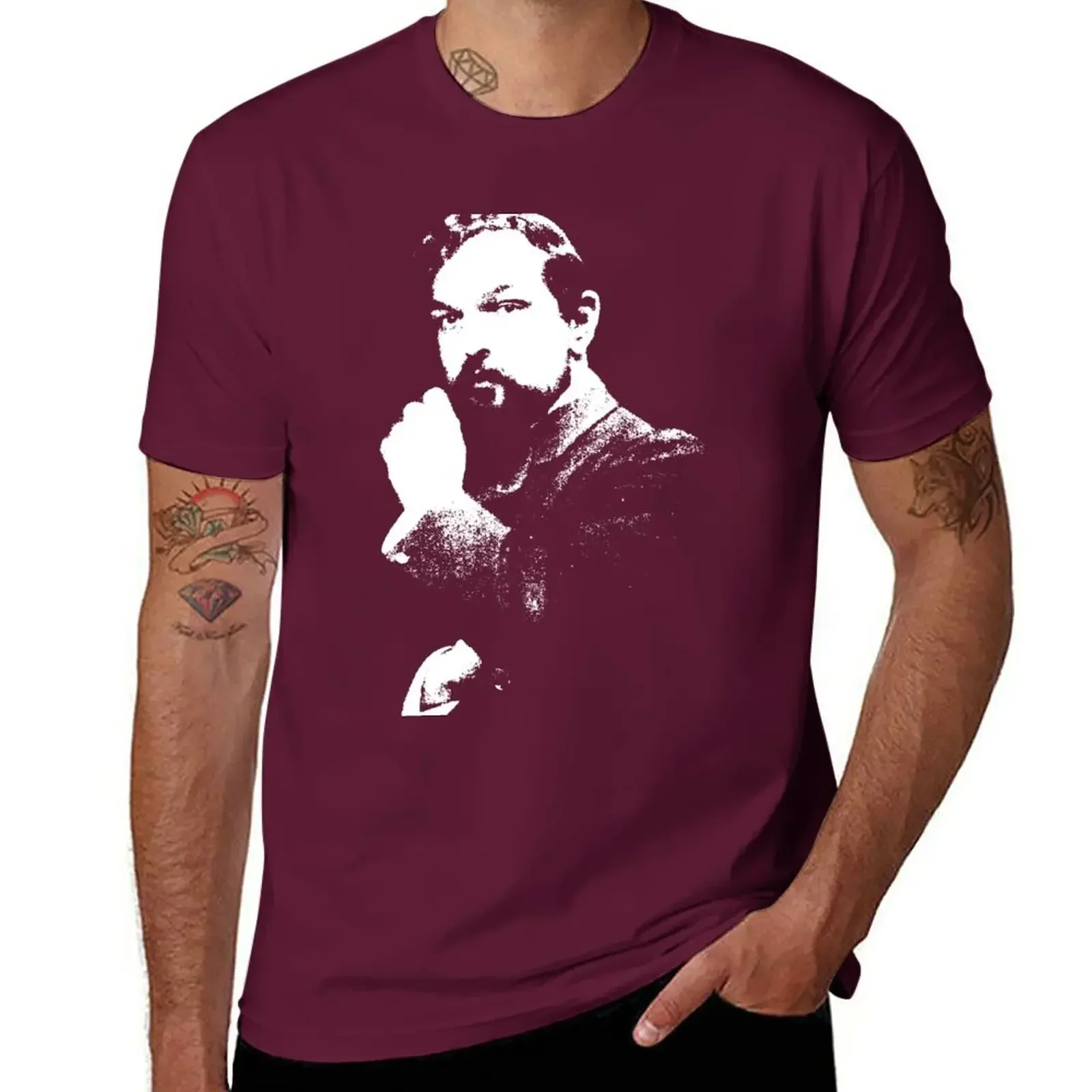 Summer New graphics quick drying mens white t shirts Claude Debussy Portrait T-Shirt summer clothes  men clothing  streetwear