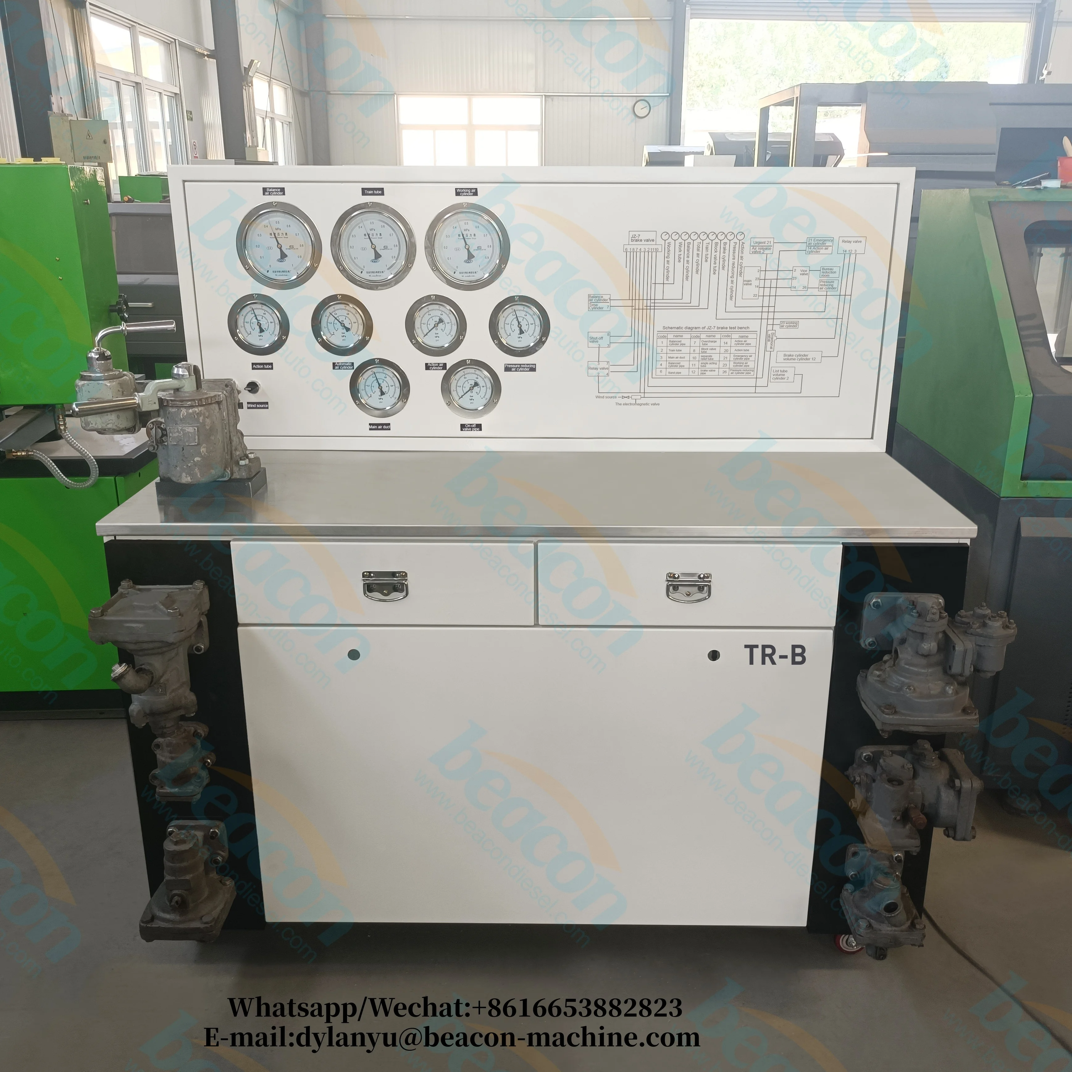 JZ-7 Railway Brake Valve Test Bench TR-B Full Pointer Gauge Train Brake Component Performance Testing Equipment