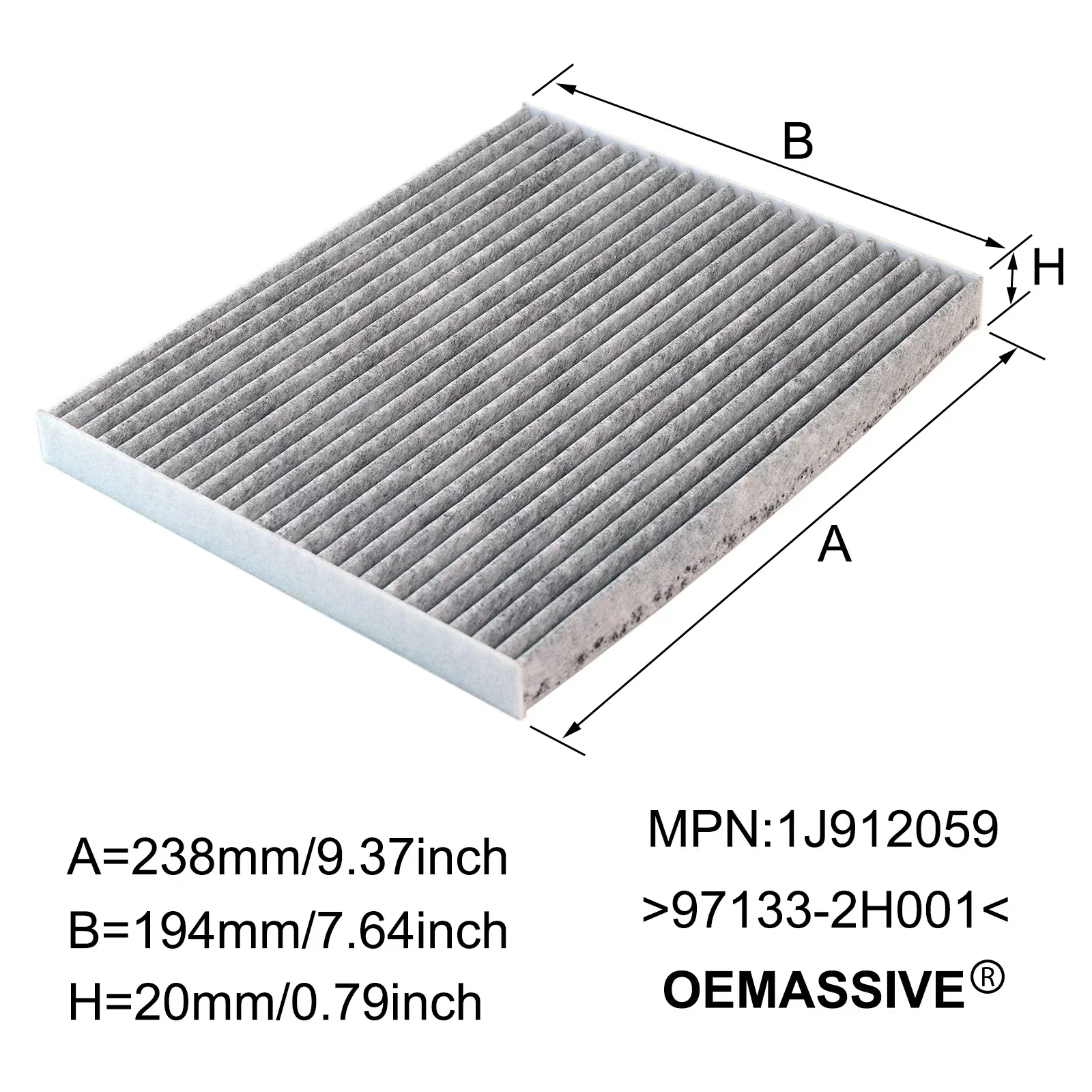 Loki J Car Accessories Pollen Cabin Air Filter 97133-2H001 97133-2H000 For Hyundai Accent Creta Elantra i20 i30 Kia Carens Ceed