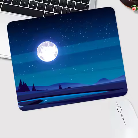 Moon Small mouse pad rubber anti-slip portable laptop mousepad edge-locked durable desk mat 22*18cm office gaming accessorys Xs