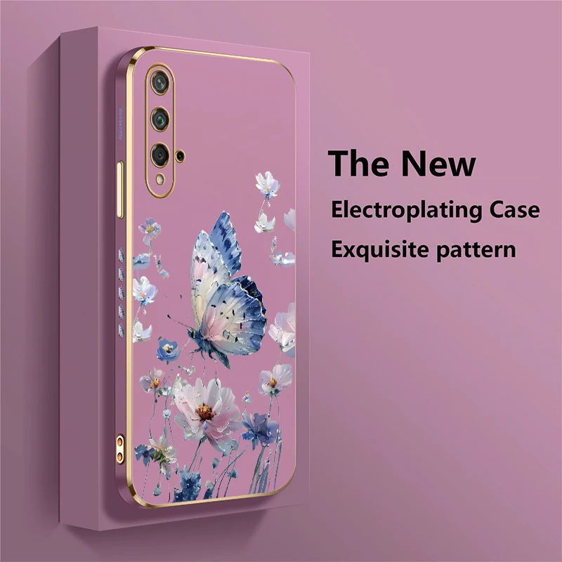 حافظة لهاتف هواوي هونور 20 8A 200 Pro 90 Lite 70 50 SE 20S مطلية فاخرة من السيليكون الناعم المقاوم للصدمات