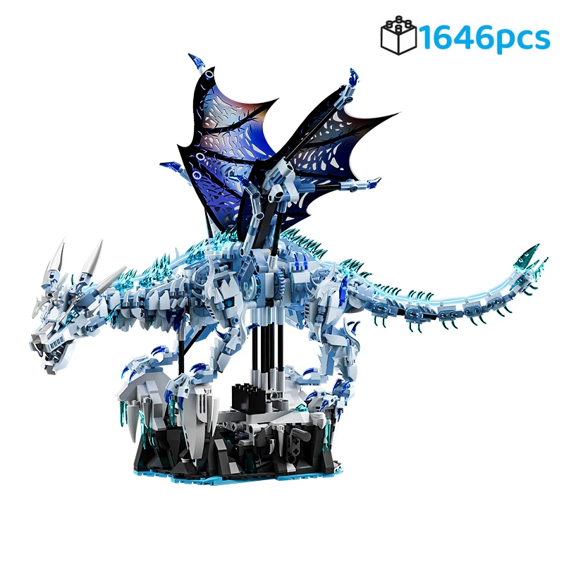 

Creative Mythical Dragon Building Blocks Set Ice Dragon Flying Dragon 3D Model Kit DIY Assembly Bricks Kids Birthday Gift​