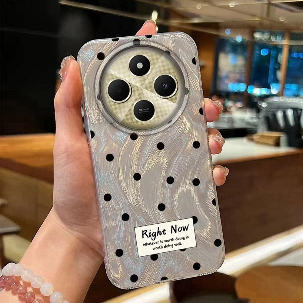 Retro Kreisförmige Punkte Frauen Telefon Fall Für Xiaomi Redmi Hinweis 14 13 12 11 10 11S 10S 8 9 Pro 15 15C 14C 13C A3 A1 A2 9A A5 9C Abdeckung