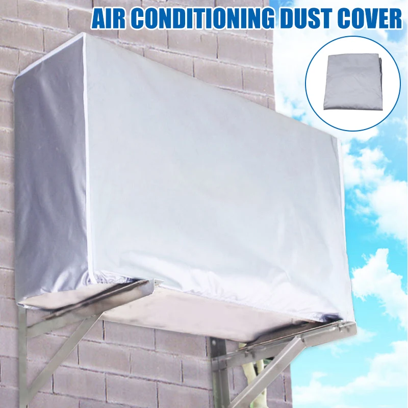 Outdoor Air Conditioner Cover Rectangle Foldable Silver Air Conditioning Protector Waterproof Dustproof Air Conditioner Sleeve