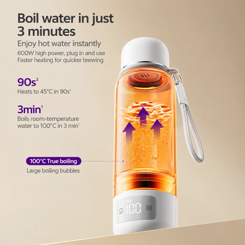 Philips Portable Thermostatic Heating Cup 550Ml Water Boiler 316L Stainless Steel Baby Water Kettle with Carrying Strap