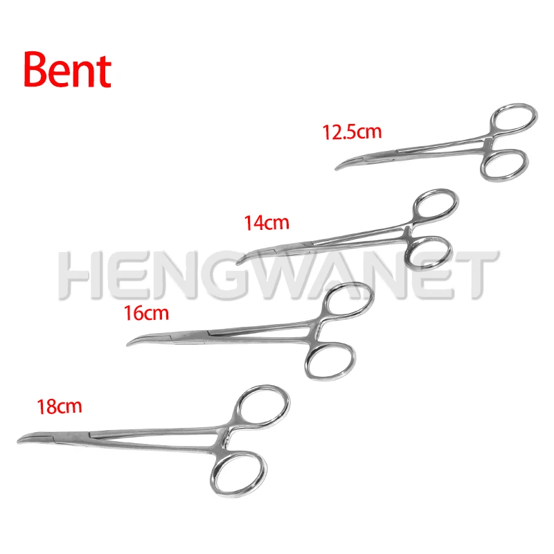 1pc Stainless Steel Hemostatic Forceps Surgical Forceps Tool Hemostat Locking Clamps Forceps Fishing Pliers Curved/Straight Tip