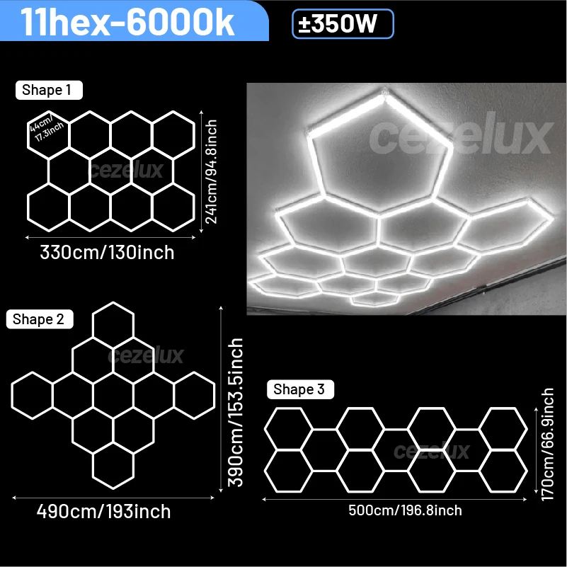 Kapperszaak kapsalon hexagonale led-verlichting voor garage werkplaats kantoor sportschool auto berging studio plafondlamp honingraatbuis