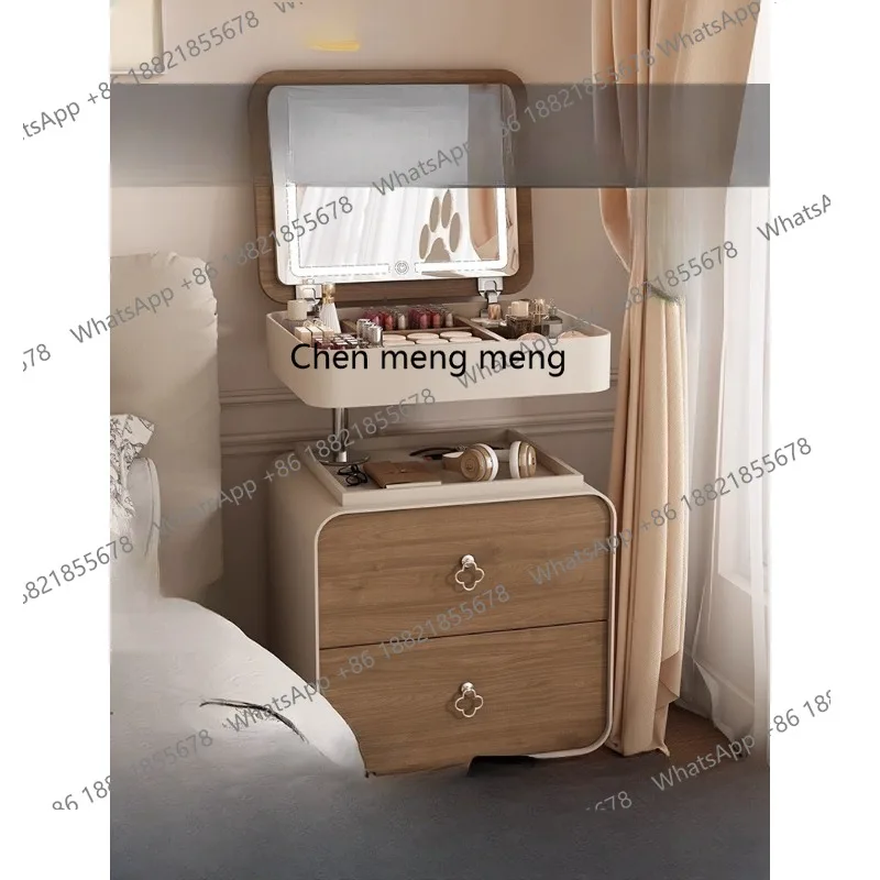 Cream wind small apartment lifting dresser bedside table integrated household intelligent rotating creative movable