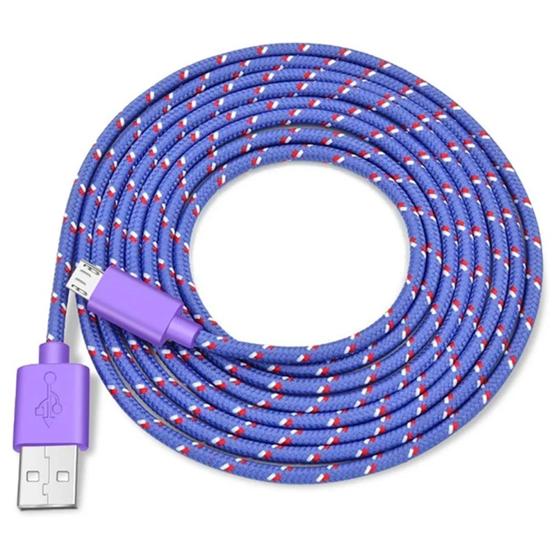 

1/2pcs Micro USB Cable Data Sync USB Charger Cable For S7 Huawei Xiaomi Android Nylon Braided Mobile Phone Cables Fast Charging
