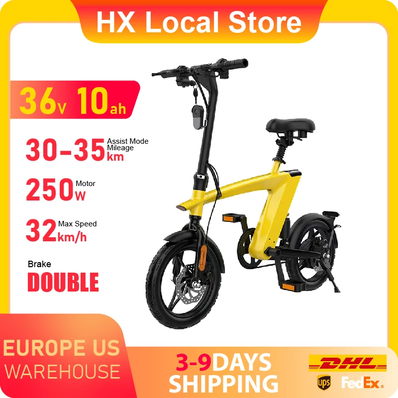 HX H1 Ebikes 400W Adults Electric Bike Bicycle 36V 10AH 14Inch Off-Road Tire Folding Electric E Bikes Mountain Mini Ebike