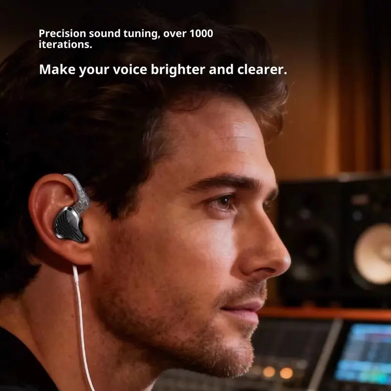 GK-KUNTEN 3.5mm Type-C Dual Interface HiFi IEM Single Dynamic Unit Heavy Bass Wired Earbuds For Music Lovers