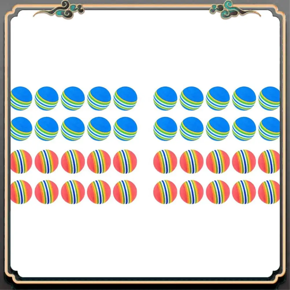 

40 шт. мячи для гольфа премиум-класса, мягкие пенопластовые садовые мячи для гольфа, тренировочные мячи для гольфа, губчатые радужные мячи для гольфа для дома и улицы