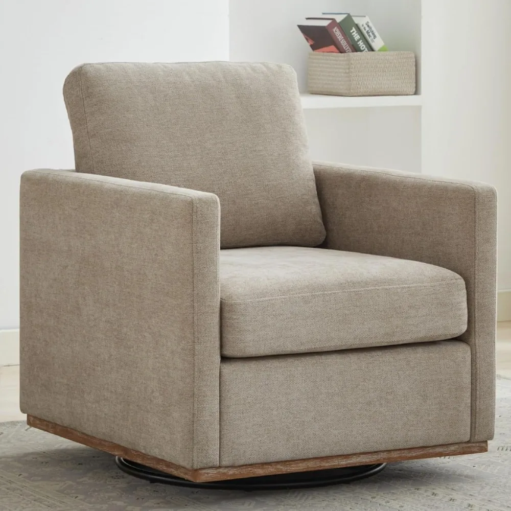 

30.7" W Mid Century Modern Chenille Swivel Accent Chair – Upholstered Swivel Seat for Living Room Lounging & Conversation
