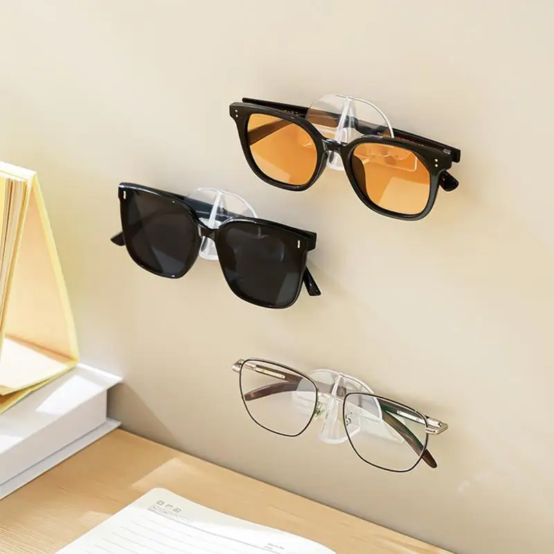 Wall Mounted Glasses Holder Clear Sunglasses Rack Space-Saving Glasses Stand Rack Eyewear Holder For Bedroom Bathroom