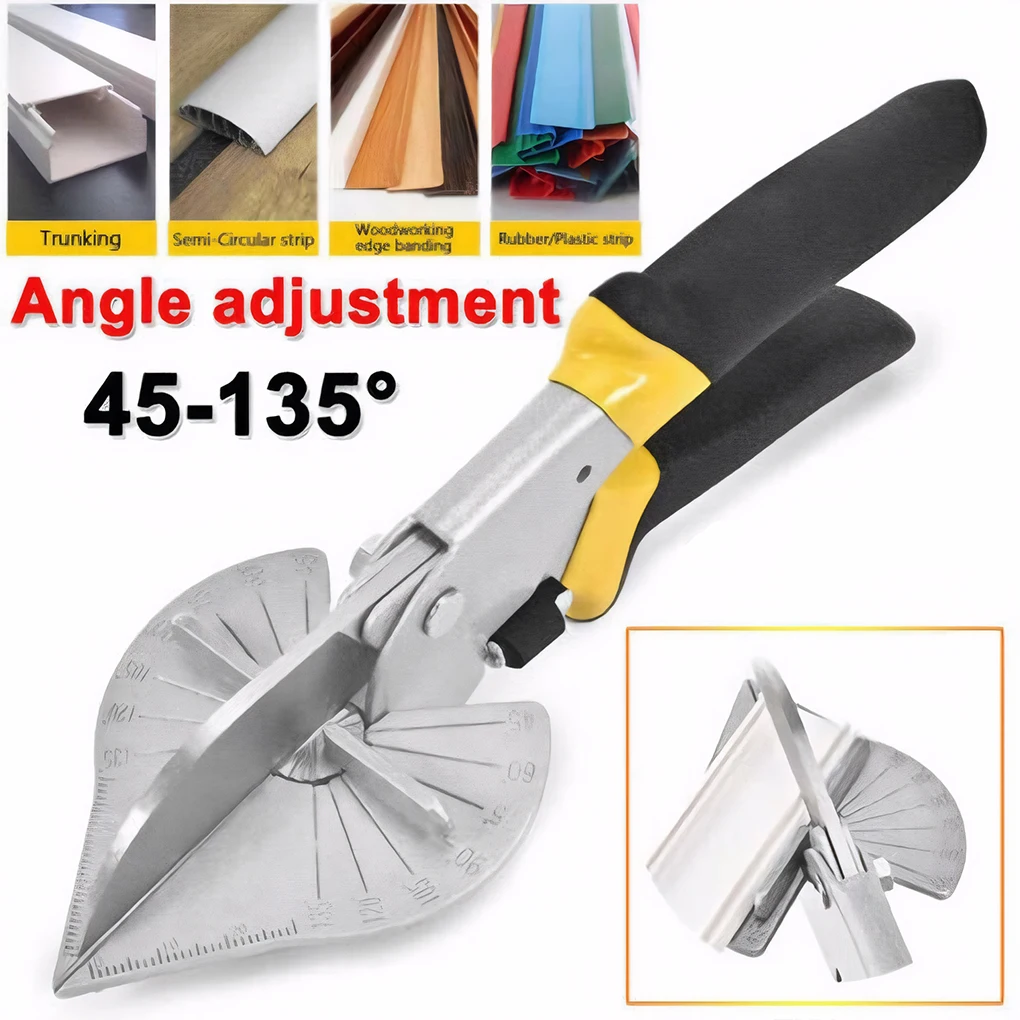 Miter Shears Adjustable Angle Shears Professional 45-135 Degree Multi-Angle Mitre Scissors Cutter Precision Carbon Steel Blades