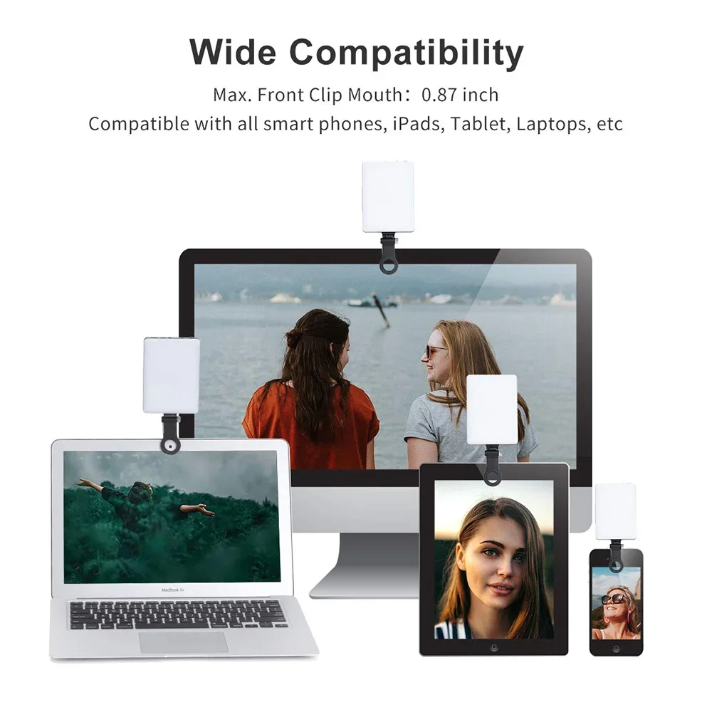 الهاتف المحمول ملء الضوء LED البث المباشر Selfie مؤتمر الفيديو المحمولة USB شحن ملء مصباح LED مجموعة الإضاءة التصوير الفوتوغرافي