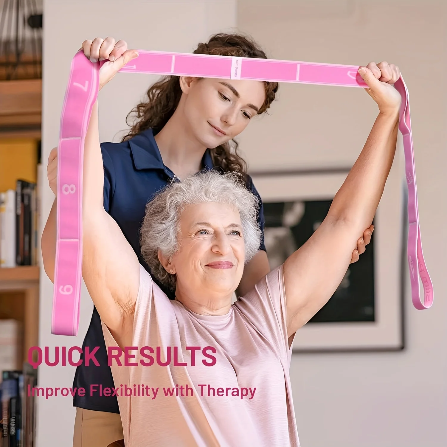 Numbered Resistance Bands with Guide Purple Blue Pink Elastic Straps for Yoga Pilates Home Gym Pull-Up Training Band