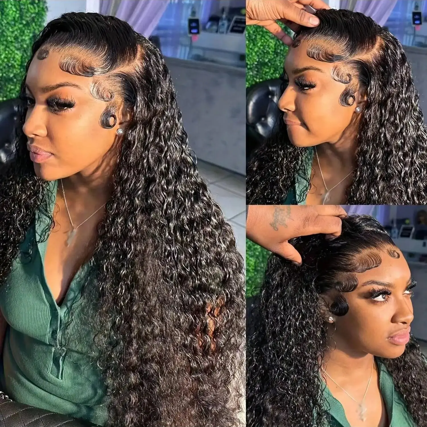 200% البرازيلي ريمي باروكة من شعر طبيعي موجة عميقة 13x4 الدانتيل شعر مستعار أمامي للنساء قبل قطعها مع شعر الطفل شعر بشري طويل مجعد شعر مستعار #3