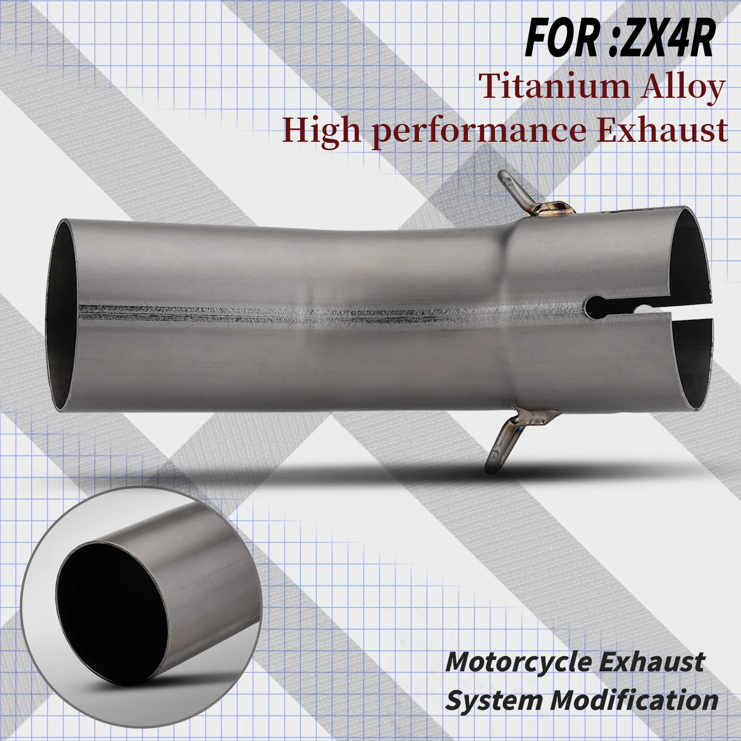

For ZX4R Motorcycle exhaust system modification with titanium alloy conversion mid-link pipe