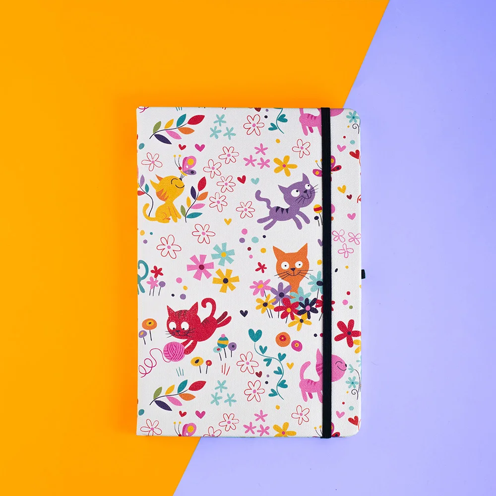 Bullet Dotted Notebooks a5 Cartoon cute Cat portable diary Fresh simple printed portable hard cover Journal dotted notebook