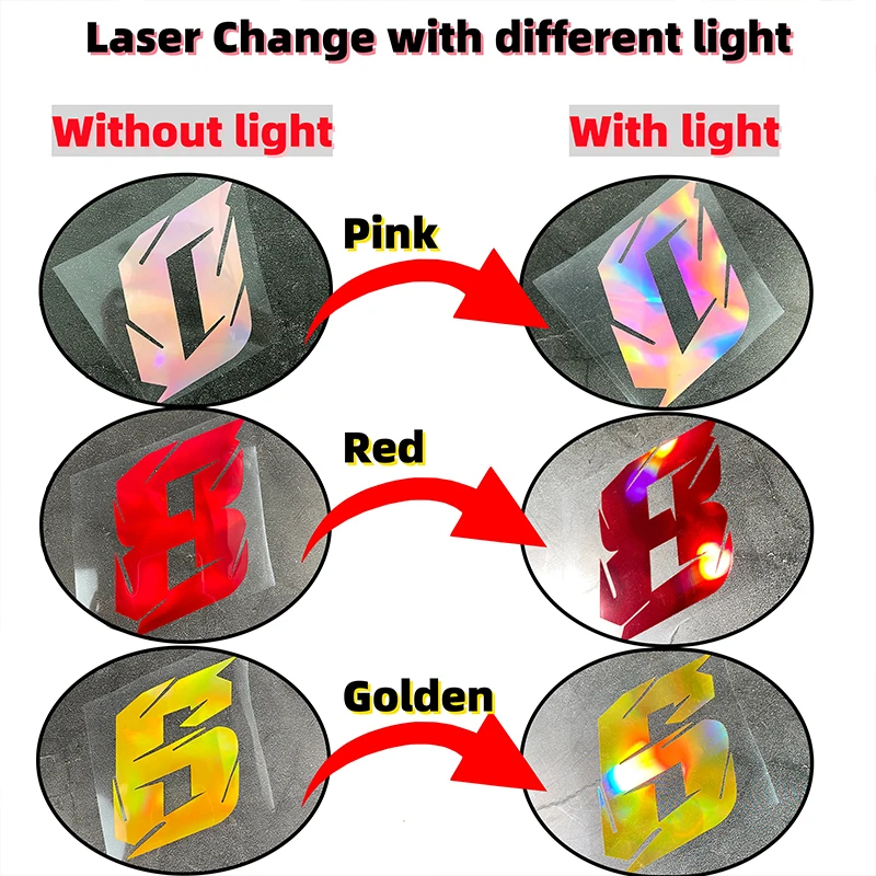 1PC Red Laser Arabic Numerals Motorcycle Sticker Waterproof for Motorbike Windshield Fuel Tank Helmet Universal Vinyl Decals