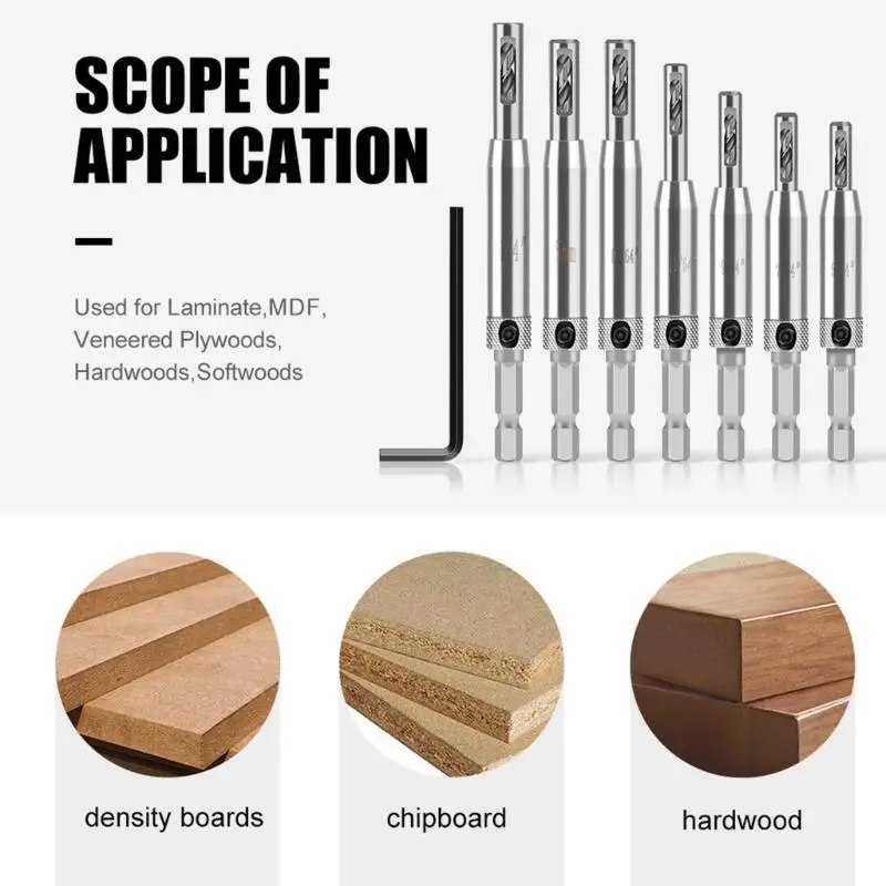 

652F автоматический набор центральных сверл, деревообрабатывающий инструмент, замена центрирующего шарнира, перфоратор для для