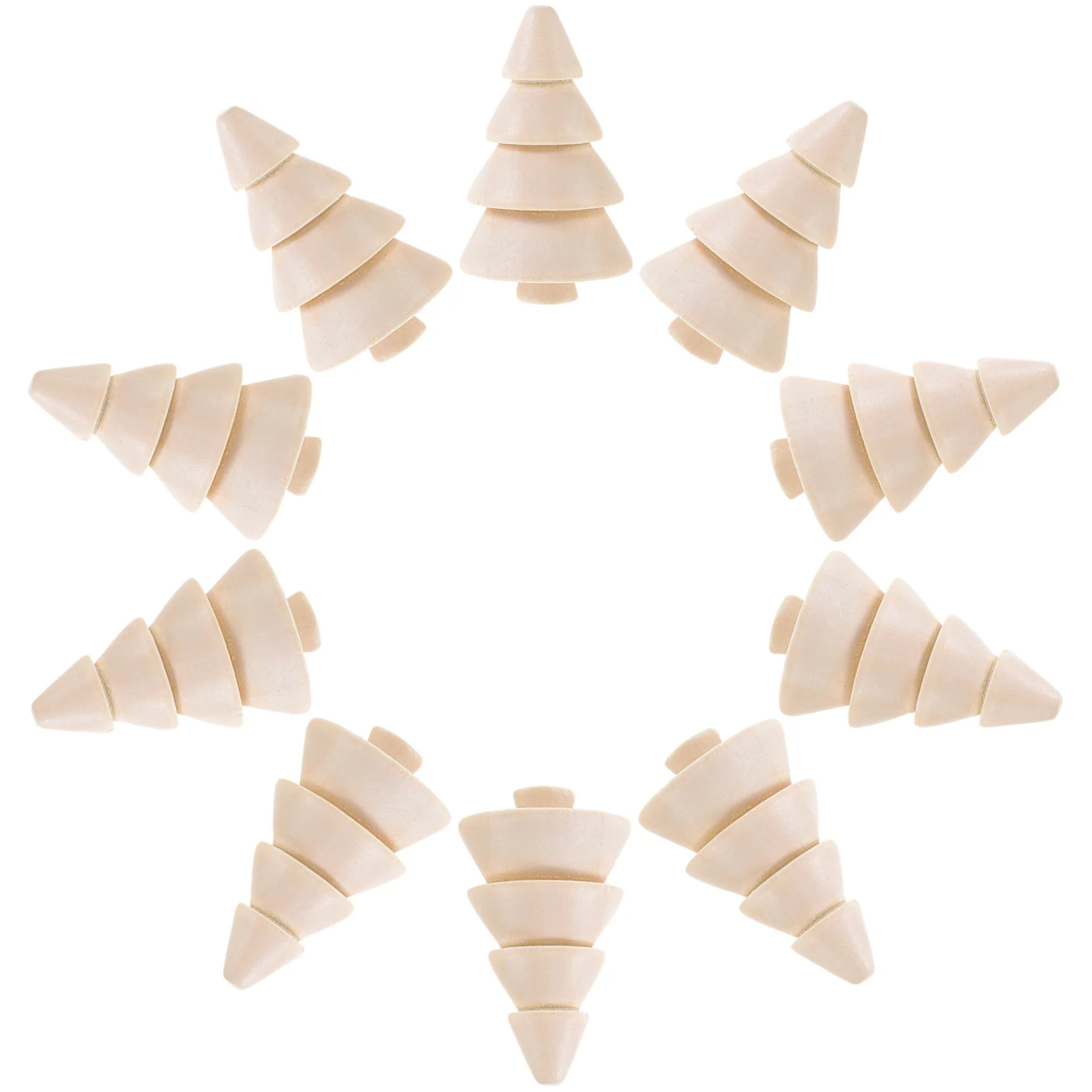 

10Pcs Wooden Christmas Tree Decor Blank Unfinished Wood Crafts DIY Painting Xmas Desktop Decoration Party Ornament