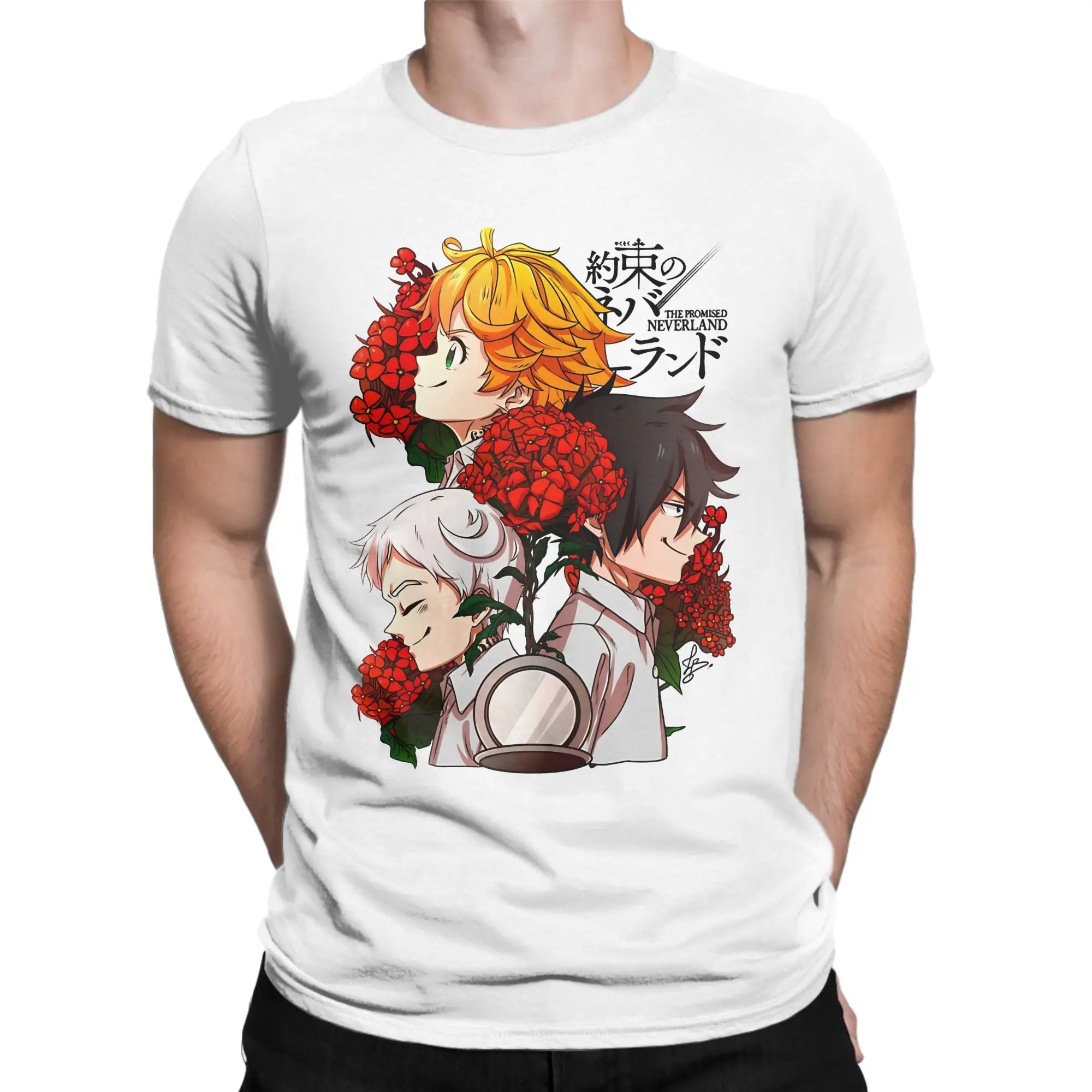 The Promised Neverland   Hope Men's T Shirt  Awesome Tees Short Sleeve Crewneck T-Shirts Pure Cotton Summer Clothes