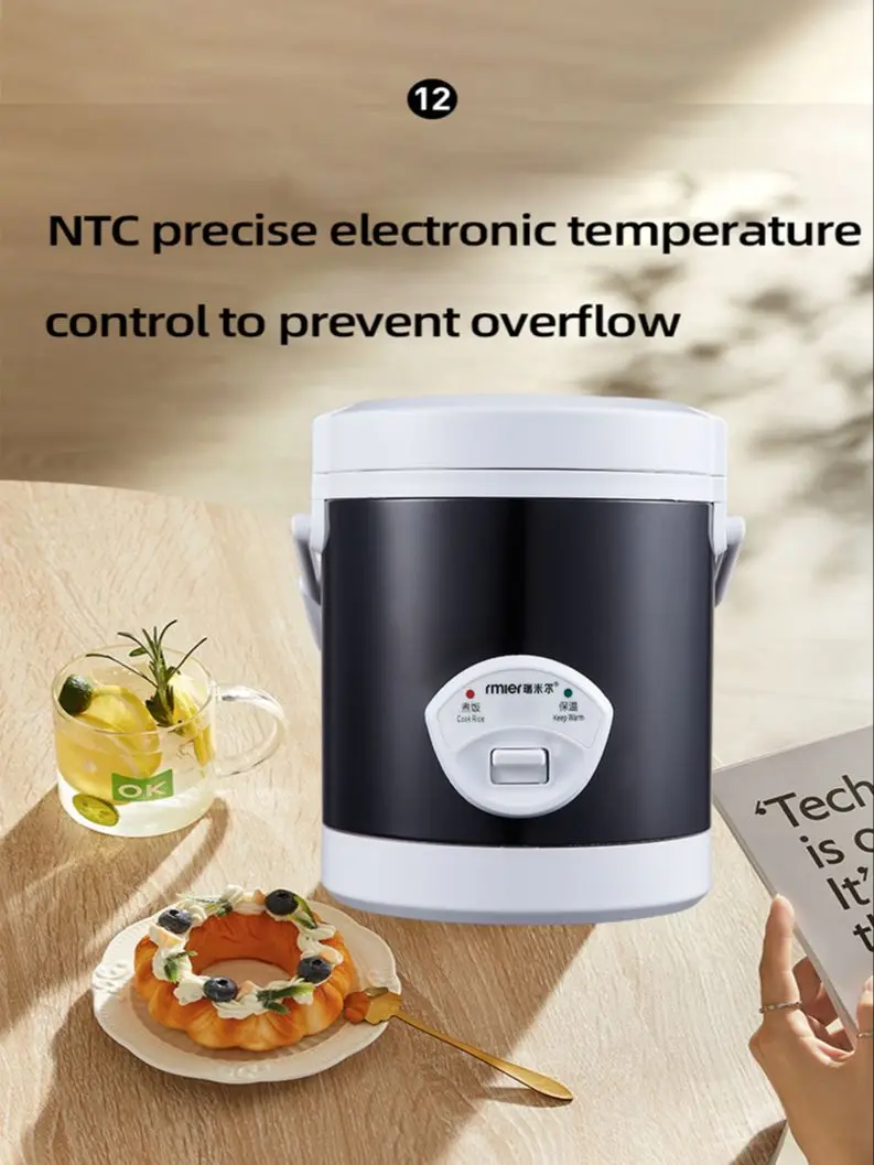 Intelligent Rice cooker for 12V Car lorry Onboard Food warmer steamer noodles boiler Fast heat cook pot(AR-1602)