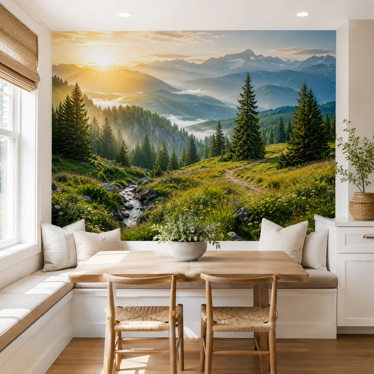 ورق جدران بمنظر غابة جبلية، لو - مراجعة Sunrise Home Textiles & Apparel وسعره