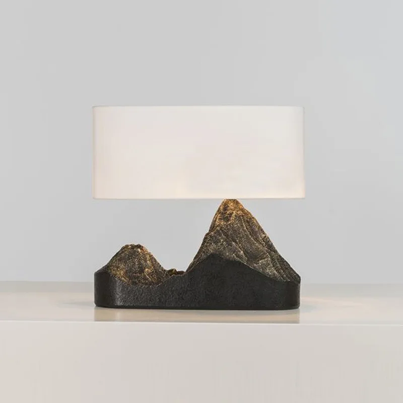 

Chinese desk lamp creative zen mountain decorative art bedside lamp bedroom resin warm postmodern study