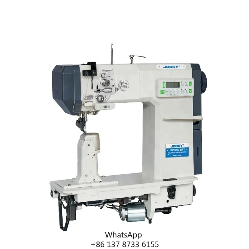 JK591D-BFT Single Needle Computerized Post Bed Sewing Machine With Thread Trimmer, Auto Foot Lifting, Auto Back Reverse