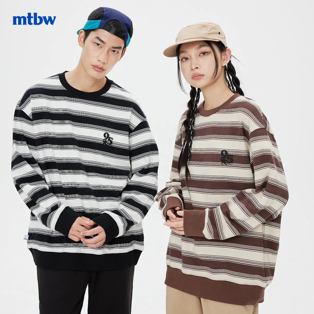 Metersbonwe-Men Women's Classic Ribbed Round Neck Stripe Knitted Jumper High Quality Logo Embroidery Loose Pullover  Winter