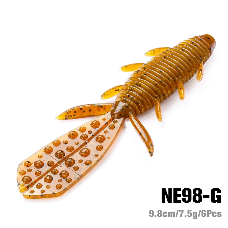 Tsurinoya 9.7Cm 7.5G 6Pcs Garnalen Zachte Vissen Lokken Nebula Voeg Zout En Garnalen Kunstmatige Sicilion Soft Baits vissen Rig Visgerei