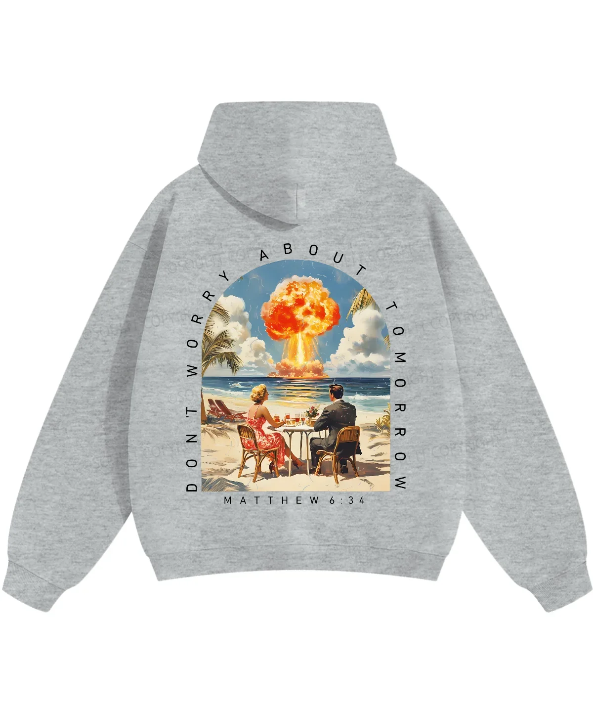 DON'T WORRY ABOUT TOMORROW Hoodies Harajuku Christianity MATTHEW Streetwear Fall Fleece Hooded Pullover Loose Men Women Clothing