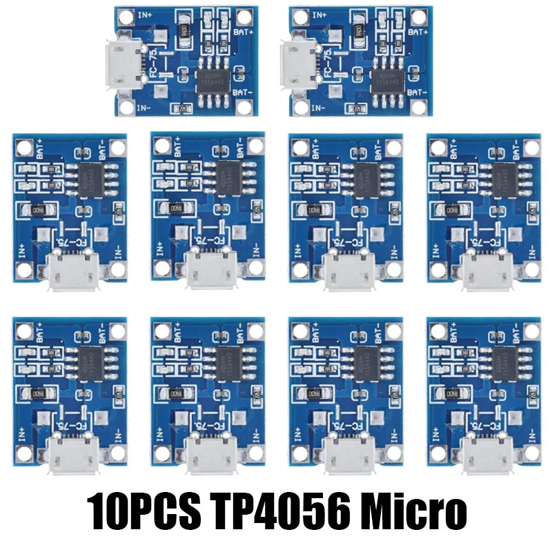 10 STKS Micro/TYPE-C/MINI USB 5 V 1A 18650 TP4056 Lithium Batterij Oplader Module Opladen Board Met Bescherming Dubbele Functies XCW
