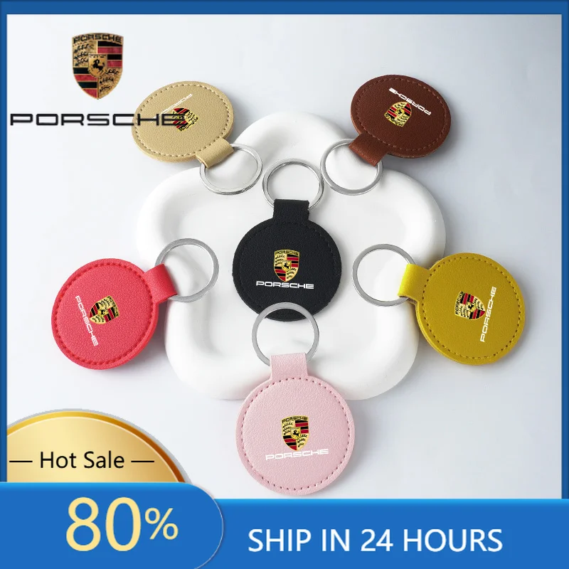 

Interior Stickers Fot Porsche Leather Car Keychain Keyring Pendant Gifts Decoration Accessories For Porsche 918 911 718 Taycan P