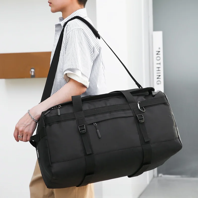 large-capacity-sports-fitness-bag-men's-double-shoulder-travel-bag-multi-functional-storage-bag-for-exercise-and-travel