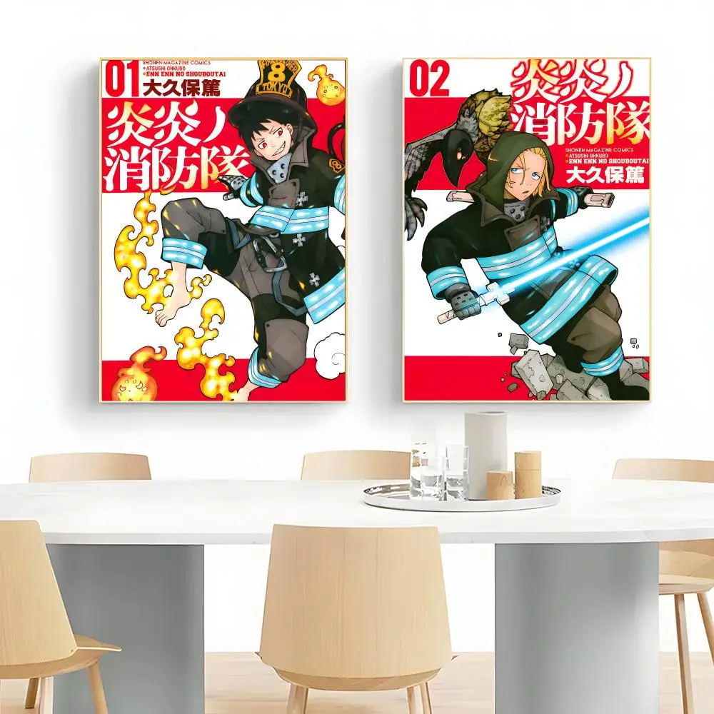 Anime Action Fire Force Poster Wall Art Print Decorative Mural Home Decor Gift Unframed