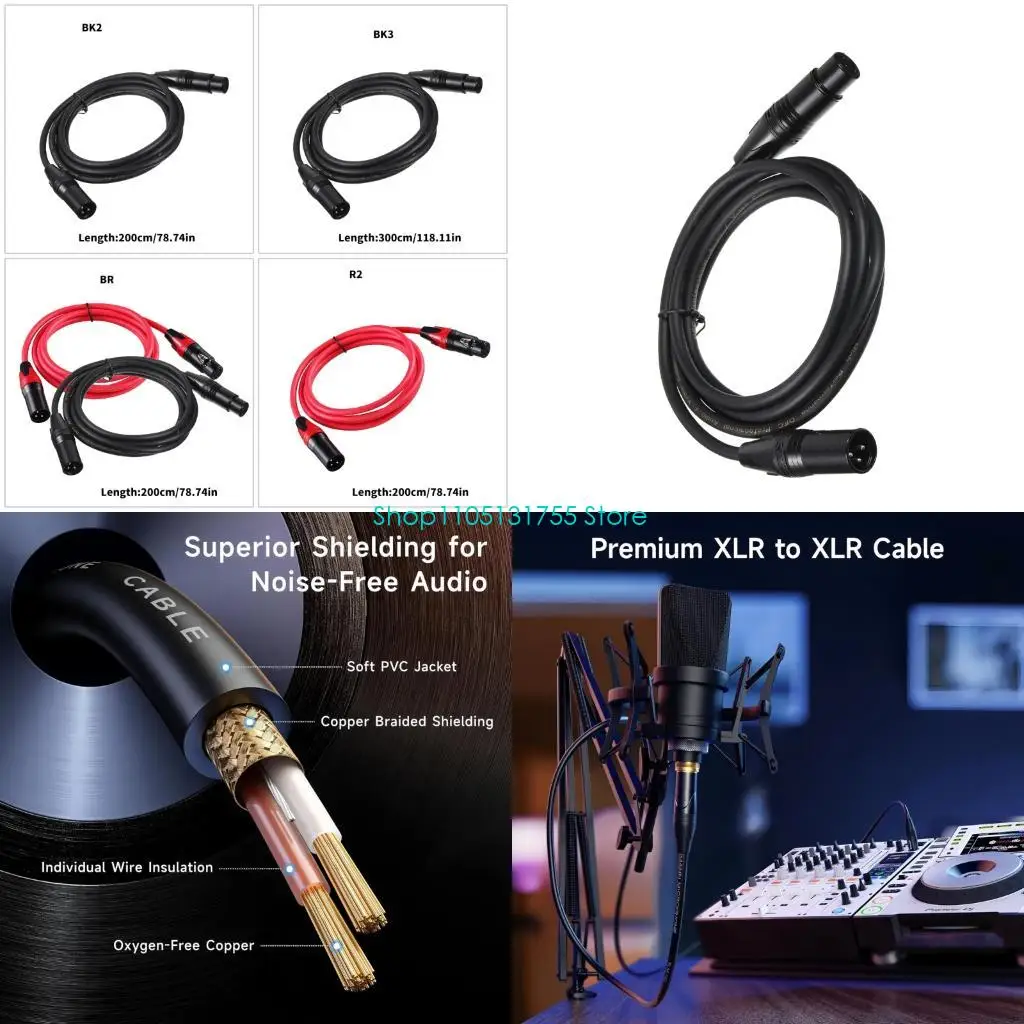 K0EF 3Pin XLR Microphone Cable for Studio Recording And Live Performances Enduring