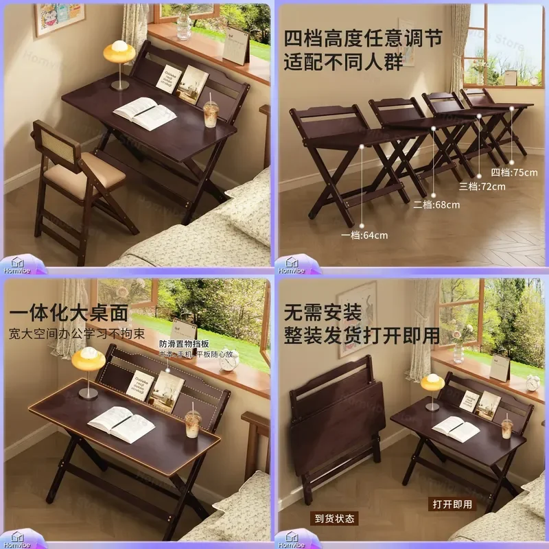Foldable Desk Small Space Saving Table Portable Study Writing Computer Workstation for Student Home Office Apartment No