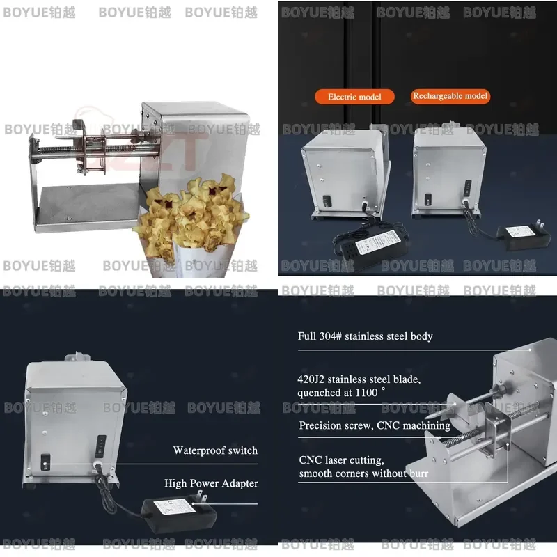 Spiral Potato Slicer Vegetable Cutter Manual Twisted French Fries Maker Rotary Fruit Chipper Kitchen Gadget for Tornado Chips