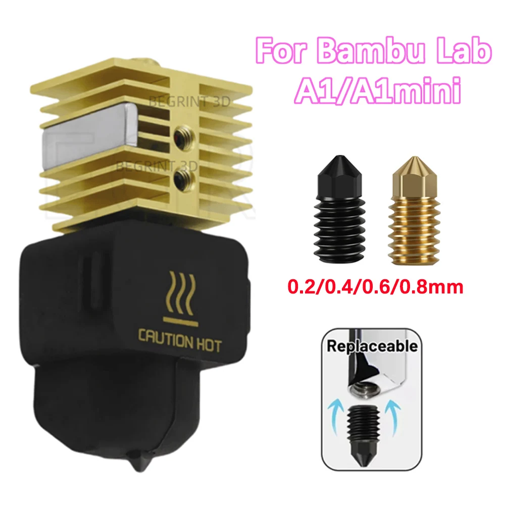 

Новый обновленный комплект быстрого горячего конца для Bambu Lab A1 Hotend A1, мини-насадка в сборе, пинтовая головка, сменные насадки из закаленной стали