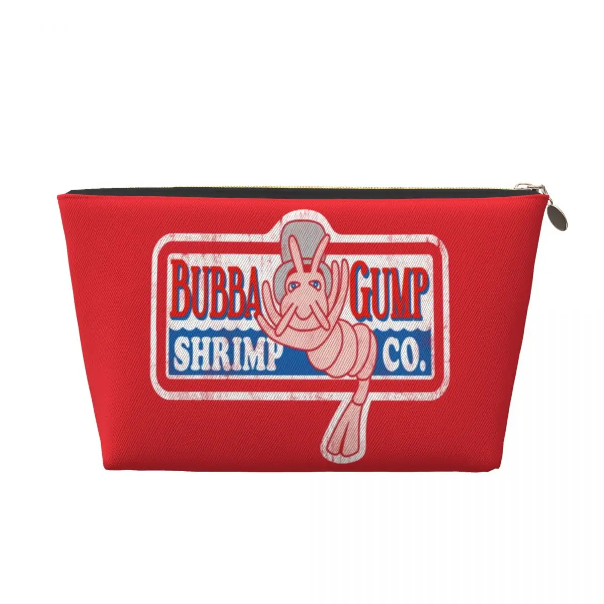 Neceser personalizado Bubba Gump Shrimp para mujer, estuche de maquillaje Kawaii de gran capacidad Forrest Gump, bolsas de aseo para almacenamiento de belleza