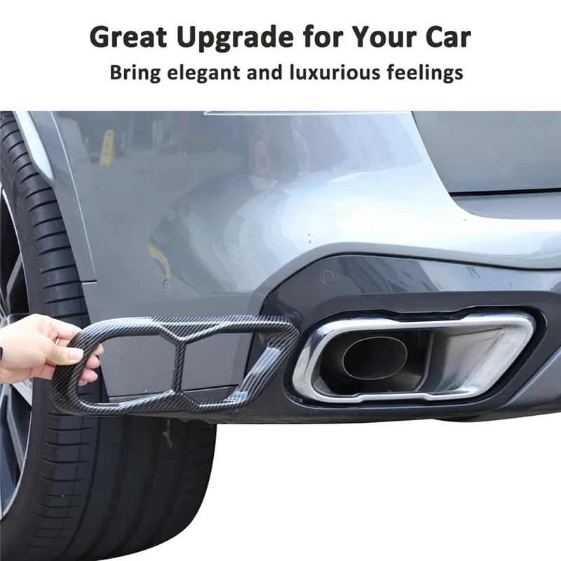 

Car Tail Exhaust Pipe Output Cover Trim Car Tail Muffler Accessories For BMW X5 G05 X6 G06 X7 G07 2019-2022 (M60) Carbon Fiber