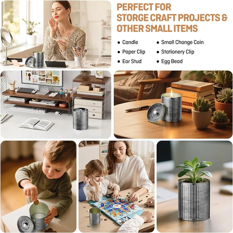 

~WISH DIY Простой набор для изготовления жестяных банок для свечей, семейные формы для свечей ручной работы, подарочный набор для родителей и детей B