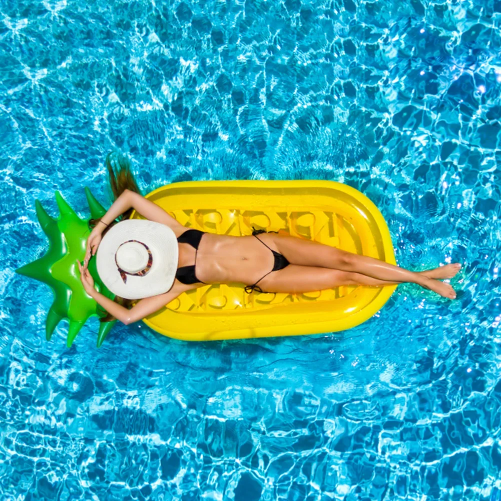 Inflatable Pineapple Floating Mattress Portable Large Water Bed with Air Vents Ideal for Pool Beach Summer Leisure