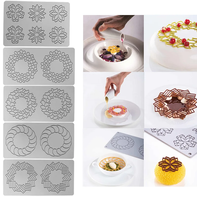 Multi Style Circular Pattern Lace Mat Silicone Baking Mold DIY Flower Fruit Cake Decor Making Tool Chocolate Fondant Mould Gifts