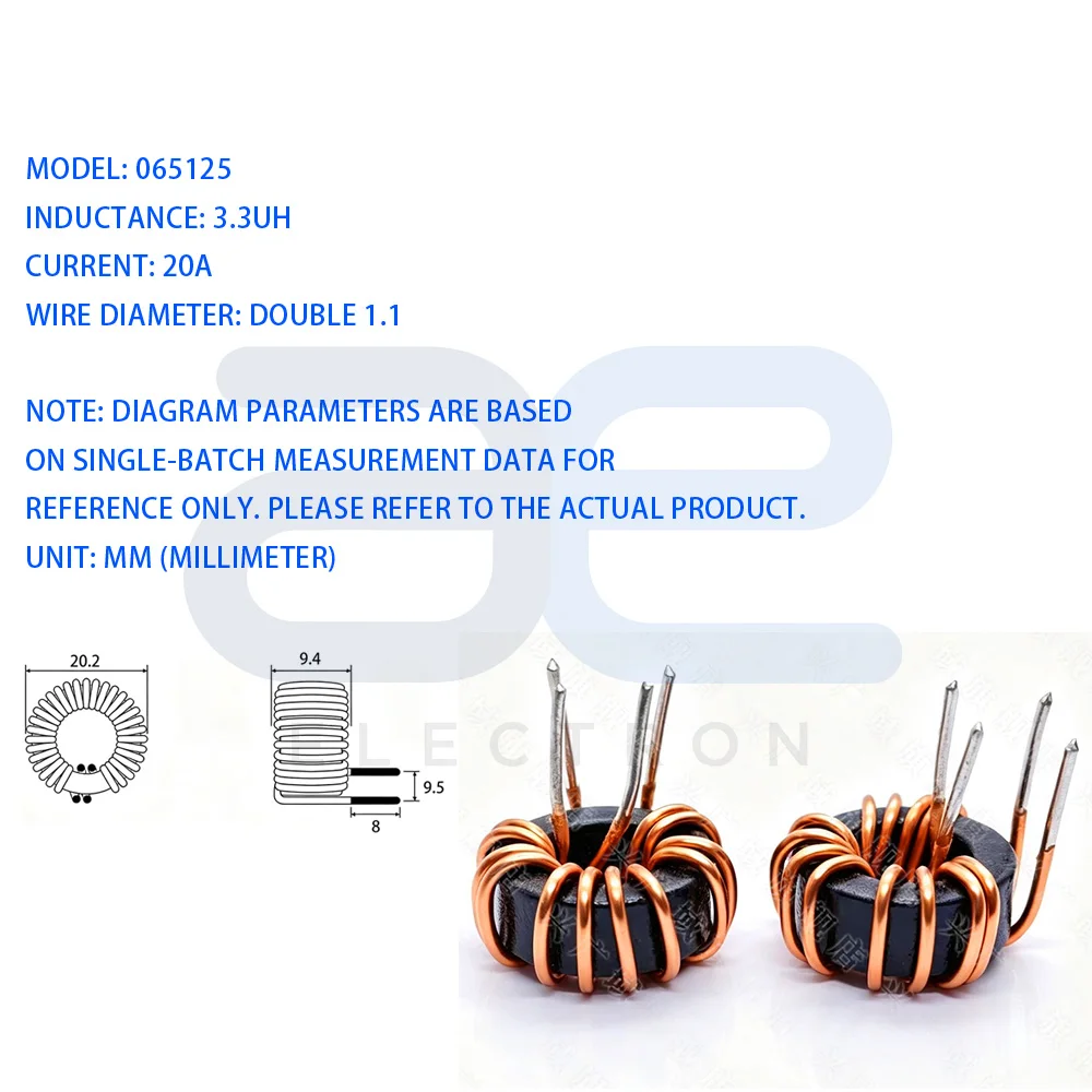S065125 Sendust Core Toroidal Inductor Power Storage Filter Inductors 3.3uH-3mH Vertical Horizontal  5pcs/Lot