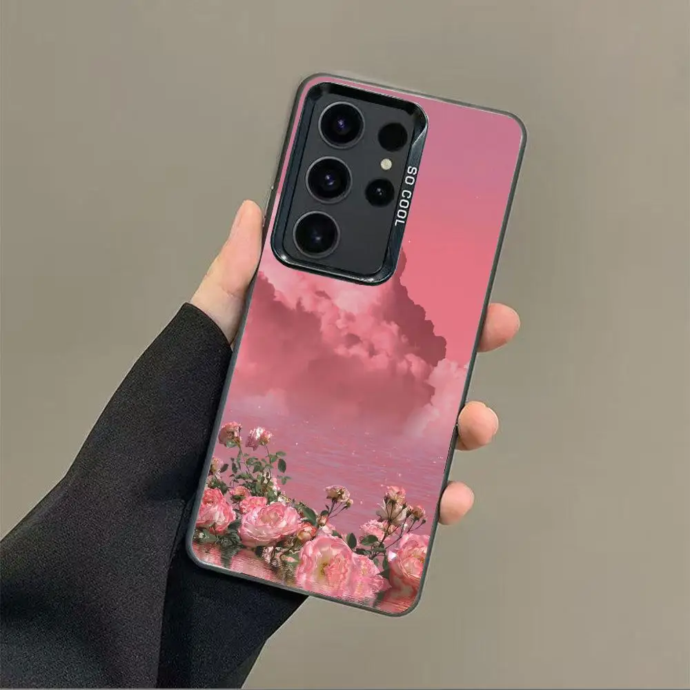 

Pink Sky Pattern Mobile Phone Case is suitable for Samsung S25 24 23 22 21 20 Plus/Ultra/FE anti-fall and shock